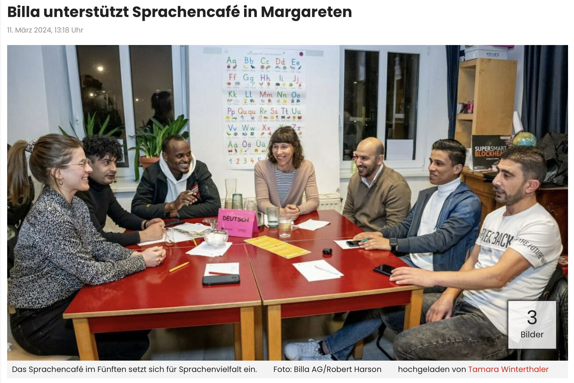 Billa unterstützt Sprachencafé